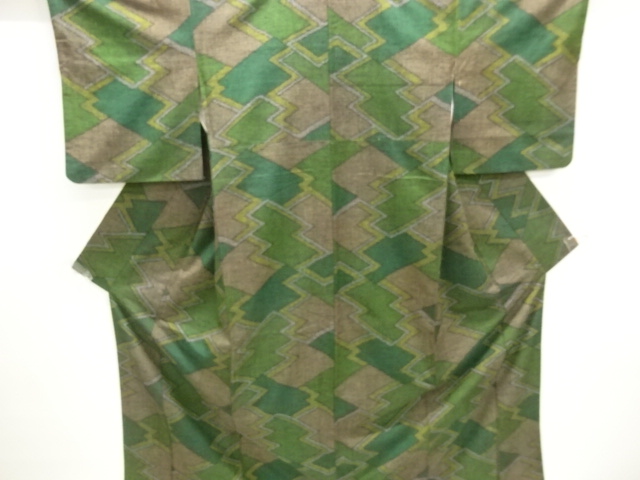 JAPANESE KIMONO / TSUMUGI / WOVEN ABSTRACT MATSUKAWABISHI